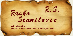 Raško Stanilović vizit kartica